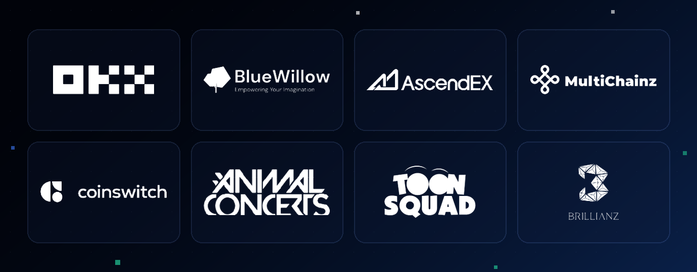 Pan Crypto Labs clients: OKX, BlueWillow, AscendEX, MultiChainz, CoinSwitch, Animal Concerts, Toon Squad, Brillianz and more